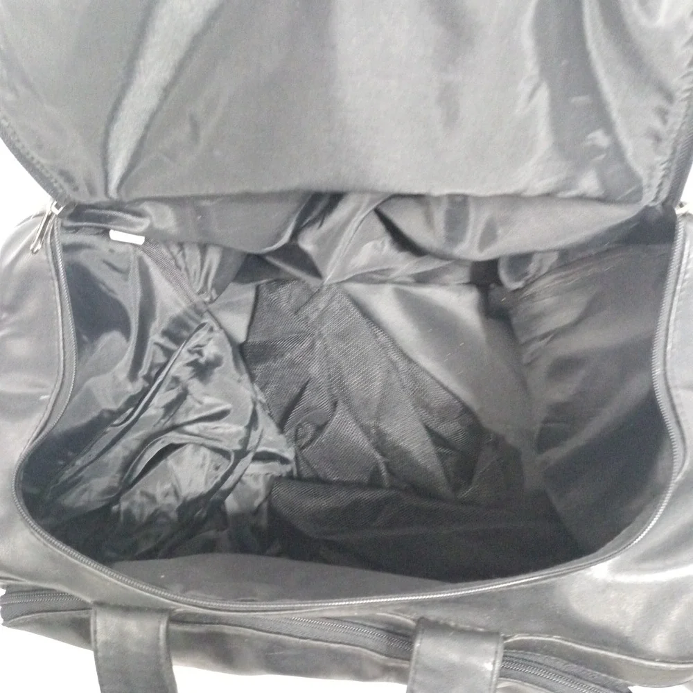 FootJoy Black Faux Leather Golf Duffel Bag Travel Gym   Carry On 20x10x12